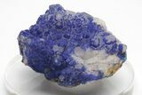 Vivid-Blue Azurite Encrusted Quartz Crystals - China #213822-1